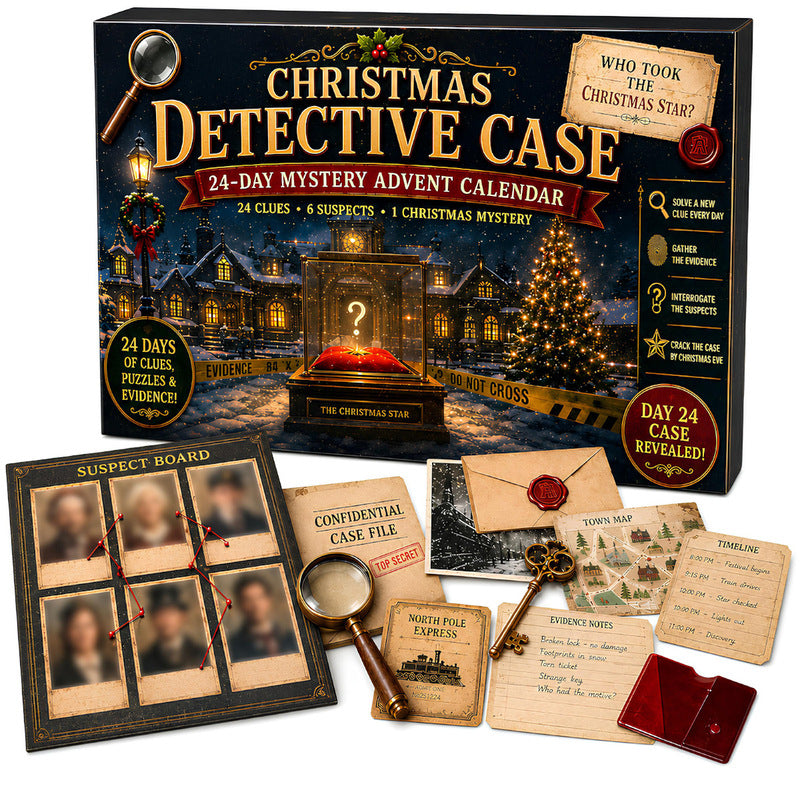 24-Day Mystery Adventure Advent Calendar – Christmas Puzzle Escape Room Game with 6 Themes, Daily Surprise Discovery