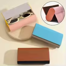 Put 2 pairs of glasses boxes, sunglasses, myopia glasses, universal high-end sensory leather glasses box, pressure resistant PU