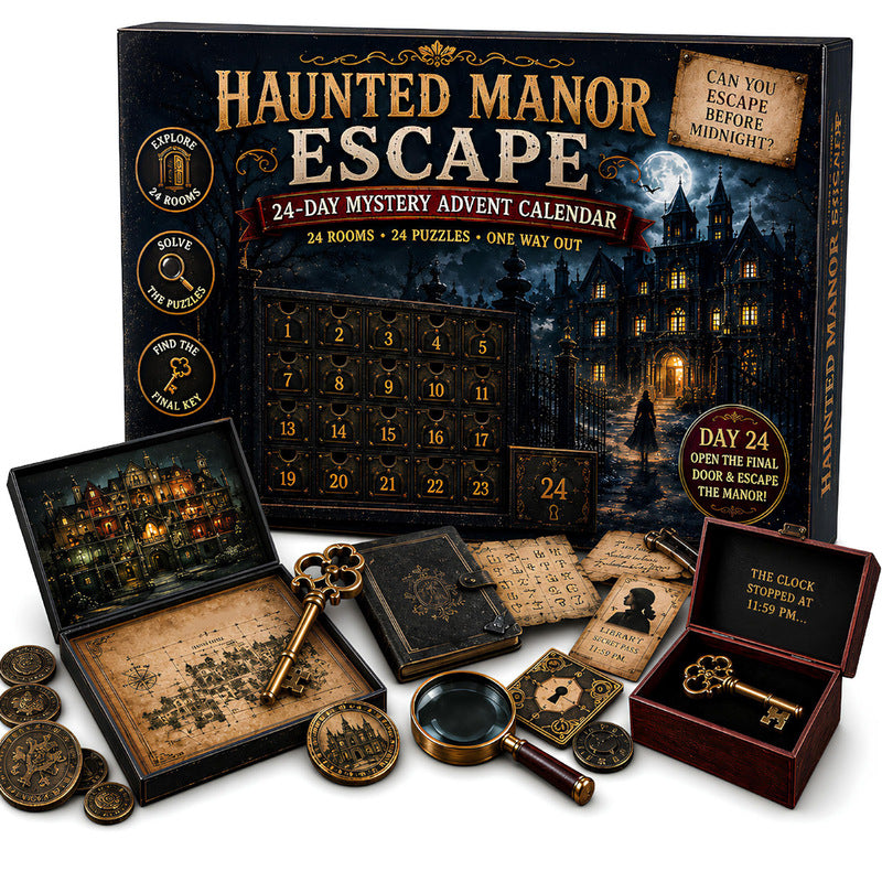 24-Day Mystery Adventure Advent Calendar – Christmas Puzzle Escape Room Game with 6 Themes, Daily Surprise Discovery