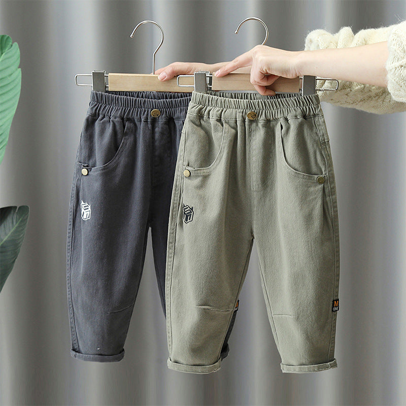 Boys Casual Cargo Pants Long Trousers