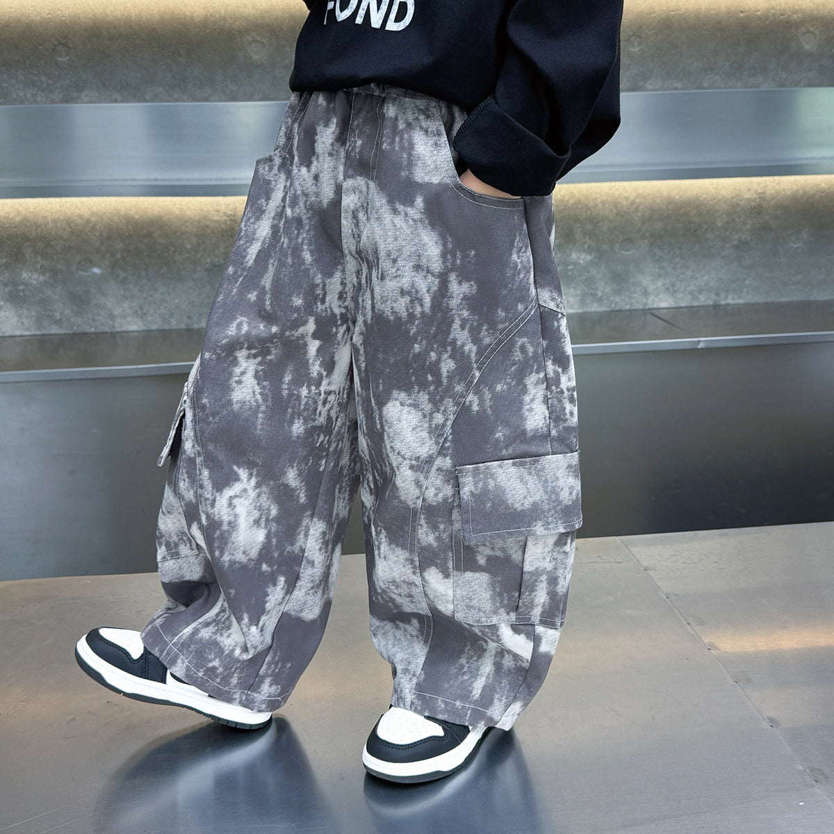 Boys  Tie-Dye Casual Cargo Pants
