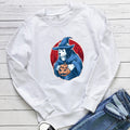 Pumpkin dog printed round neck long sleeved sweatshirt