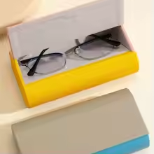 Put 2 pairs of glasses boxes, sunglasses, myopia glasses, universal high-end sensory leather glasses box, pressure resistant PU