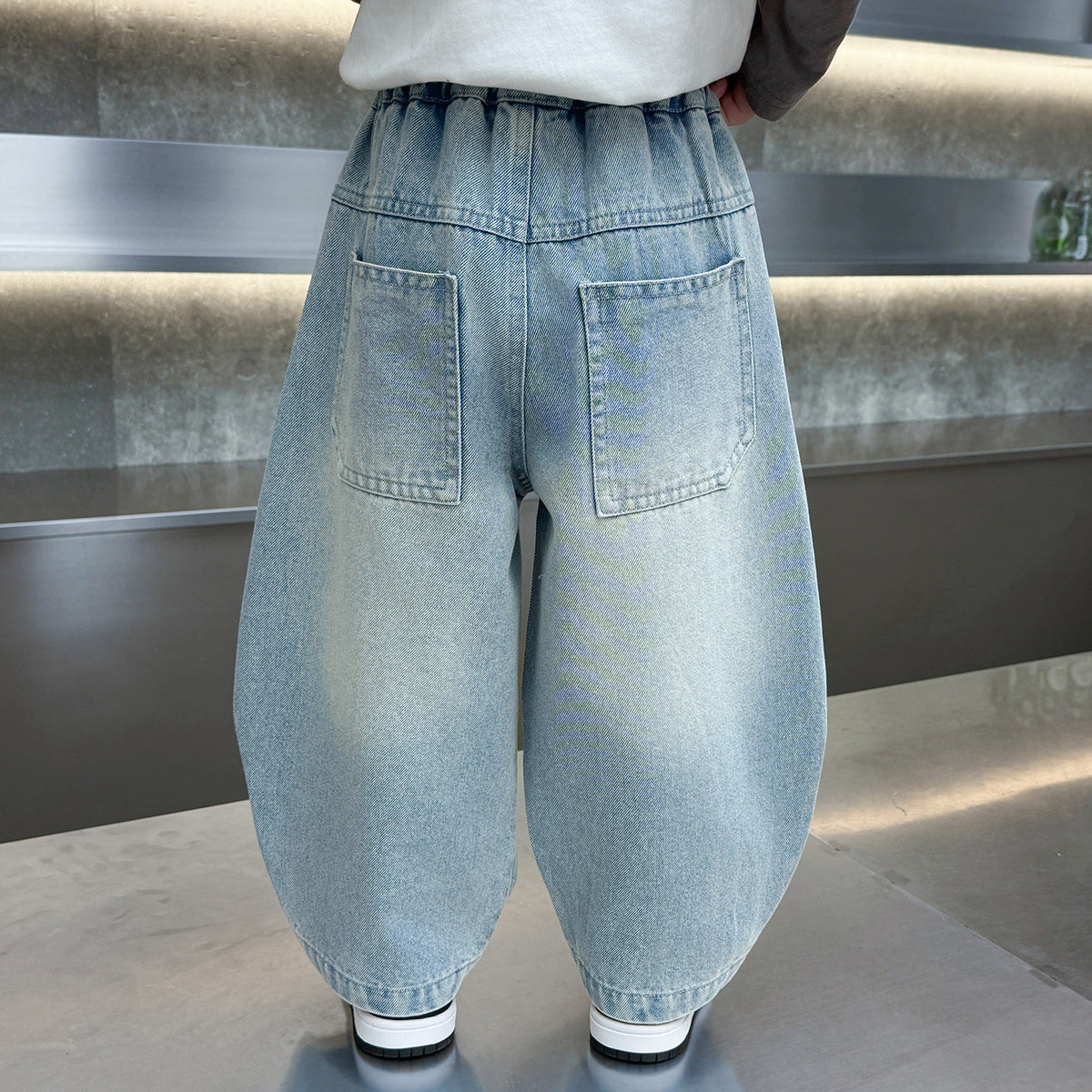 Boys' Casual Denim Curved Leg Pants