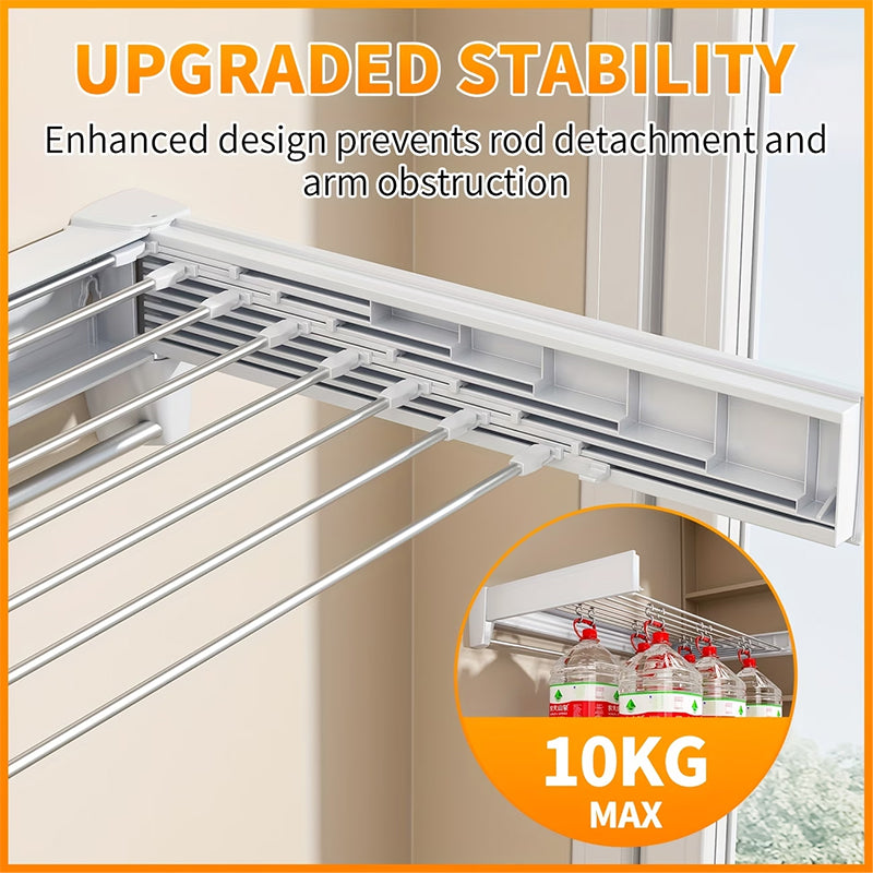 70/100cm Foldable Retractable Clothes Rack – Wall-Mounted Aluminum Drying Hanger for Bathroom, Balcony, Bedroom