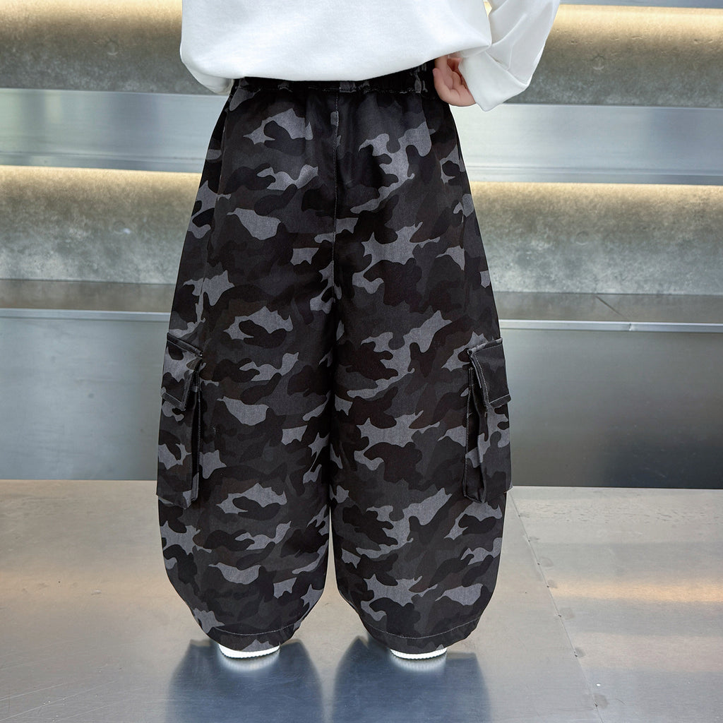 Boys'Casual Camouflage Cargo Pants