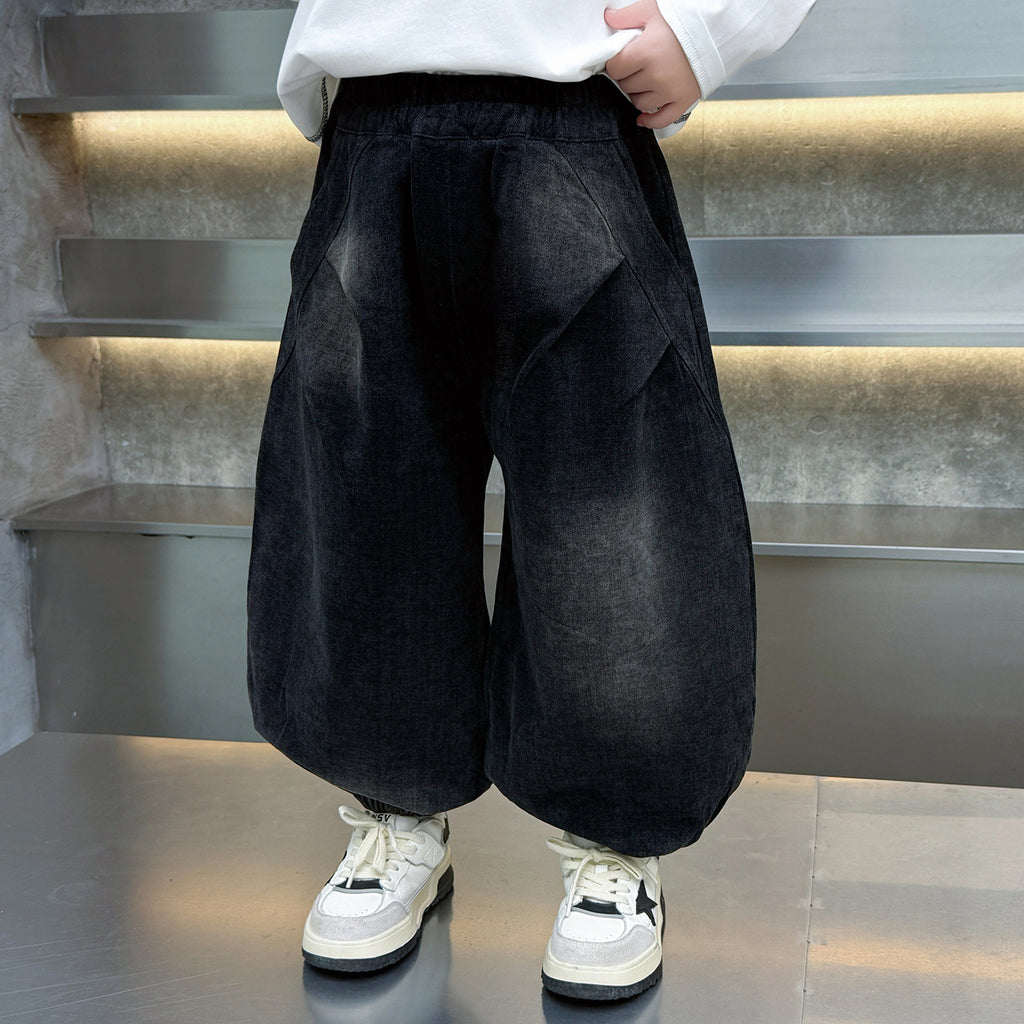 Casual Straight Leg Denim Jeans for Kids Boys Long Pants