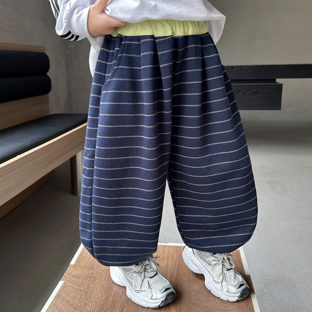 Style Casual Boys Lantern Pants Drawstring Hem Sweatpants