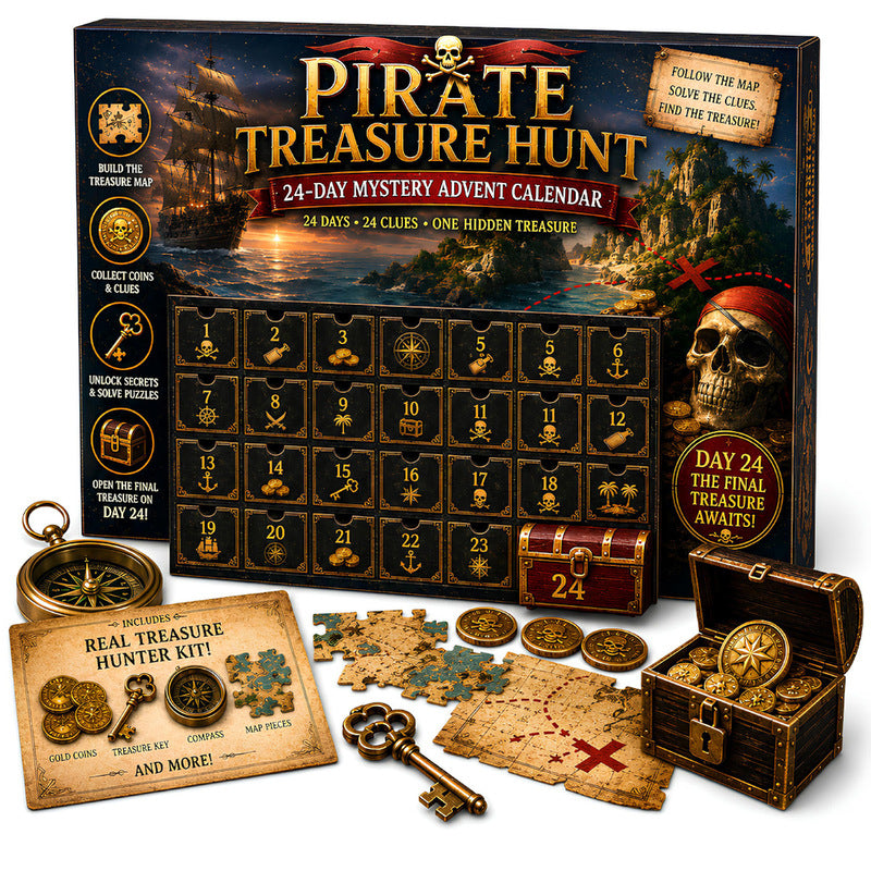 24-Day Mystery Adventure Advent Calendar – Christmas Puzzle Escape Room Game with 6 Themes, Daily Surprise Discovery