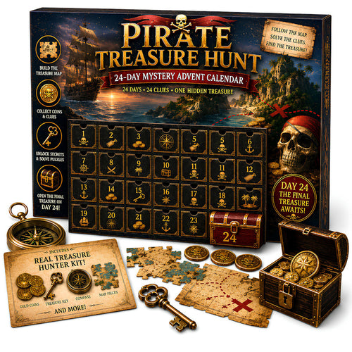 24-Day Mystery Adventure Advent Calendar – Christmas Puzzle Escape Room Game with 6 Themes, Daily Surprise Discovery