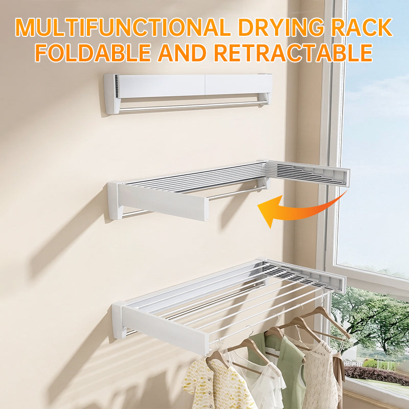 70/100cm Foldable Retractable Clothes Rack – Wall-Mounted Aluminum Drying Hanger for Bathroom, Balcony, Bedroom