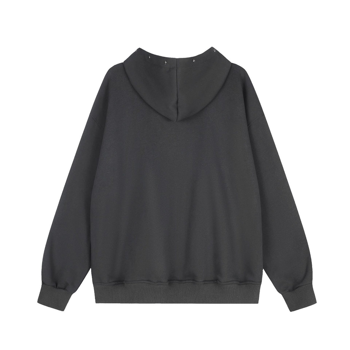 Print Zip Up Hooded Oversized Drop Shoulder Casual Unisex Sweatshirt Jacket