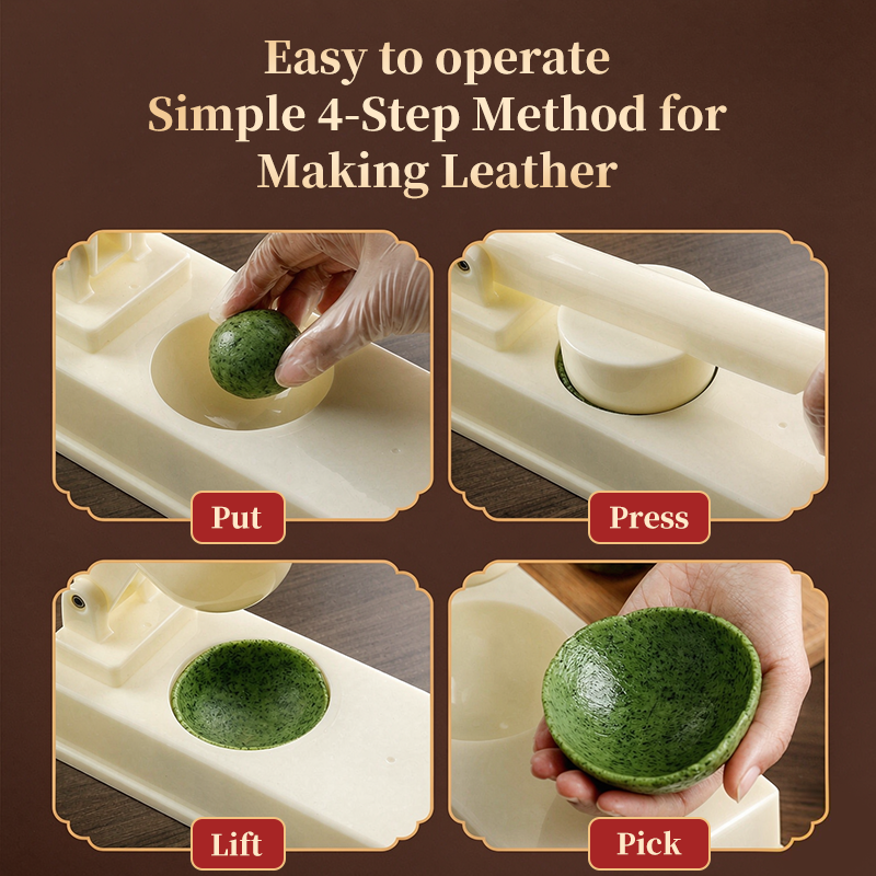 Hand Press Dumpling Skin Mold – Green Rice Ball Wrapper, Non-Stick Oval Dumpling Skin Maker, Multifunctional Labor-Saving