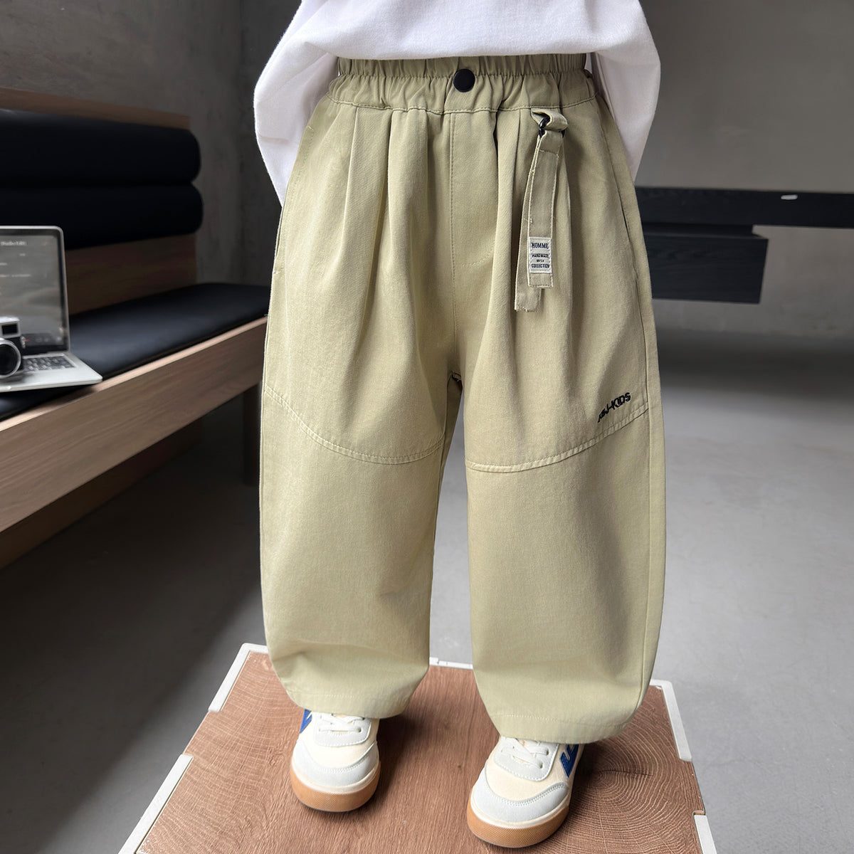 Kids Casual Cotton Embroidered Pants