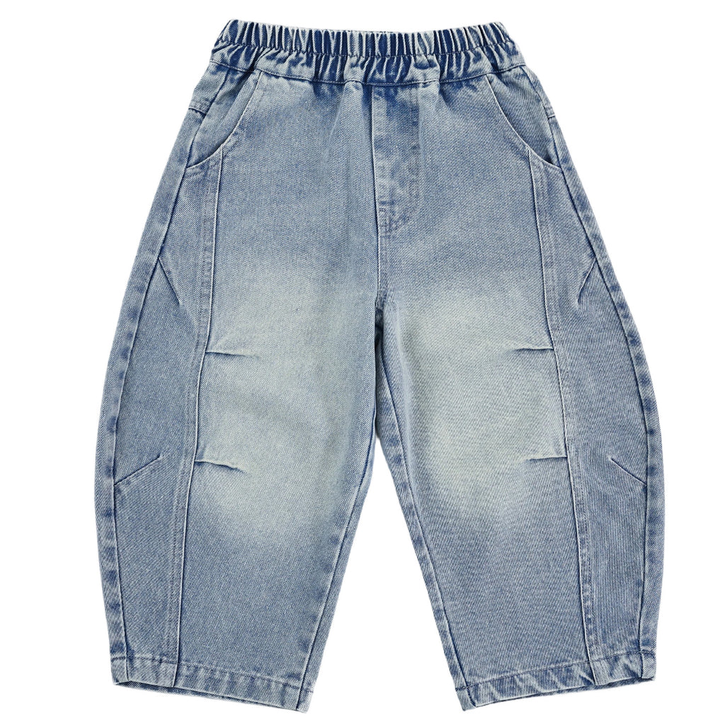 Boys' Casual Denim Curved Leg Pants