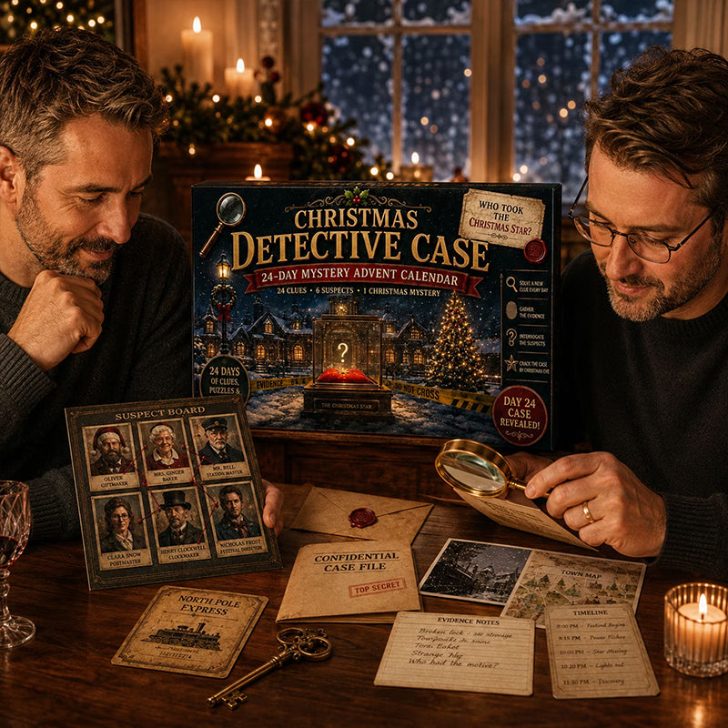 24-Day Mystery Adventure Advent Calendar – Christmas Puzzle Escape Room Game with 6 Themes, Daily Surprise Discovery