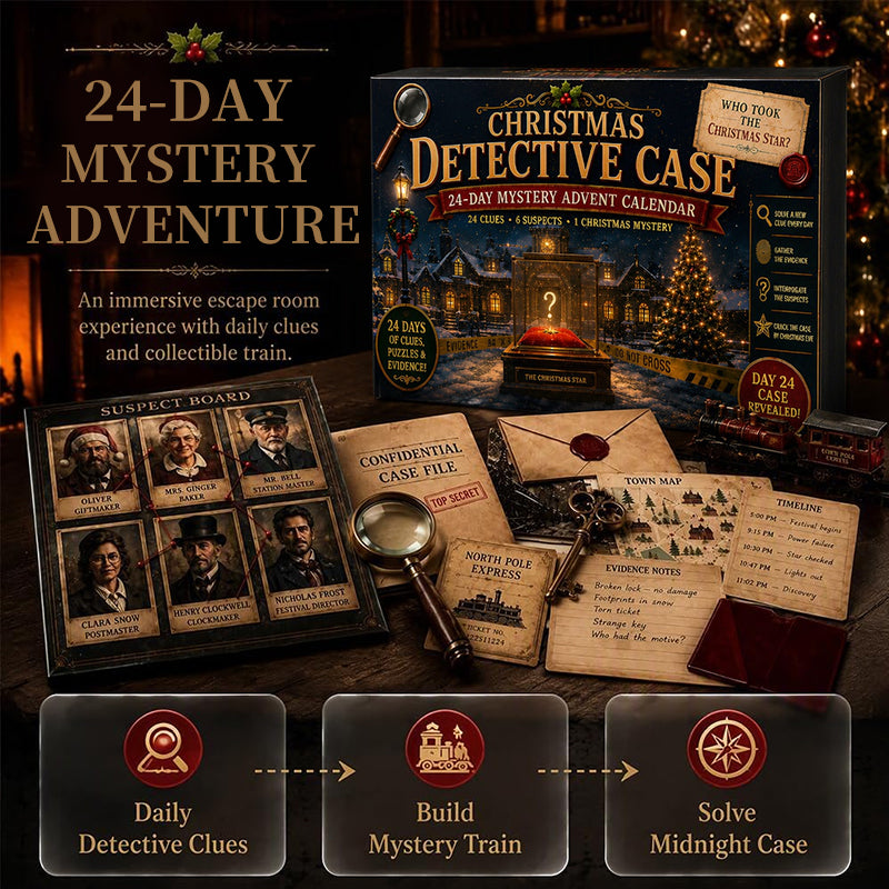 24-Day Mystery Adventure Advent Calendar – Christmas Puzzle Escape Room Game with 6 Themes, Daily Surprise Discovery