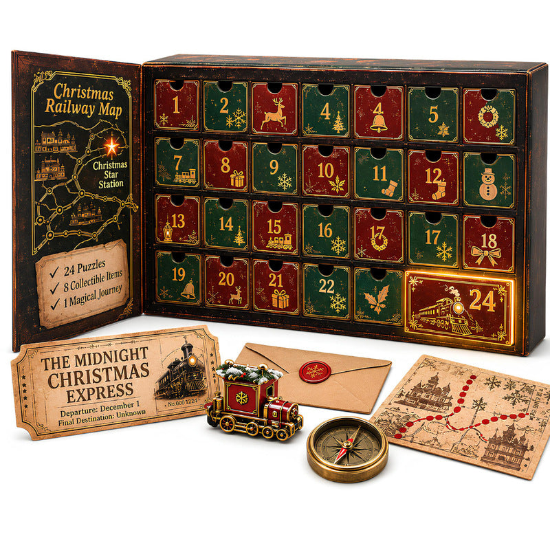 24-Day Mystery Adventure Advent Calendar – Christmas Puzzle Escape Room Game with 6 Themes, Daily Surprise Discovery